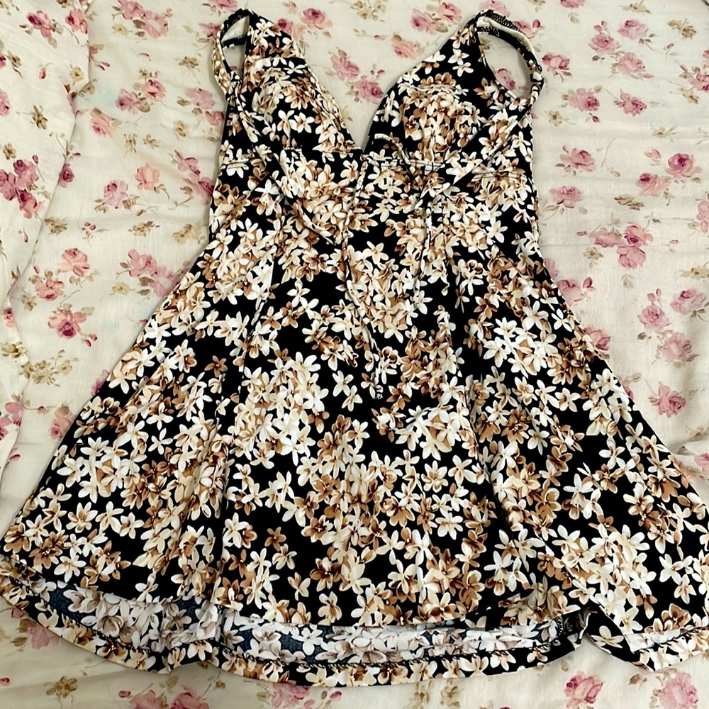 cute one piece swimsuit with skirt